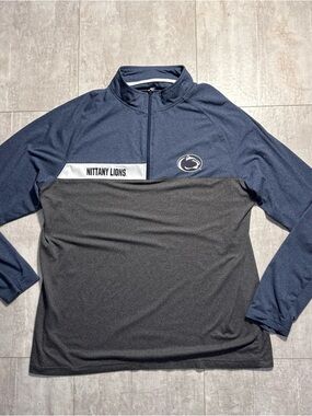 Penn State Nittany Lions Men's Navy & Gray Quarter-Zip Pullover Sz L colosseum